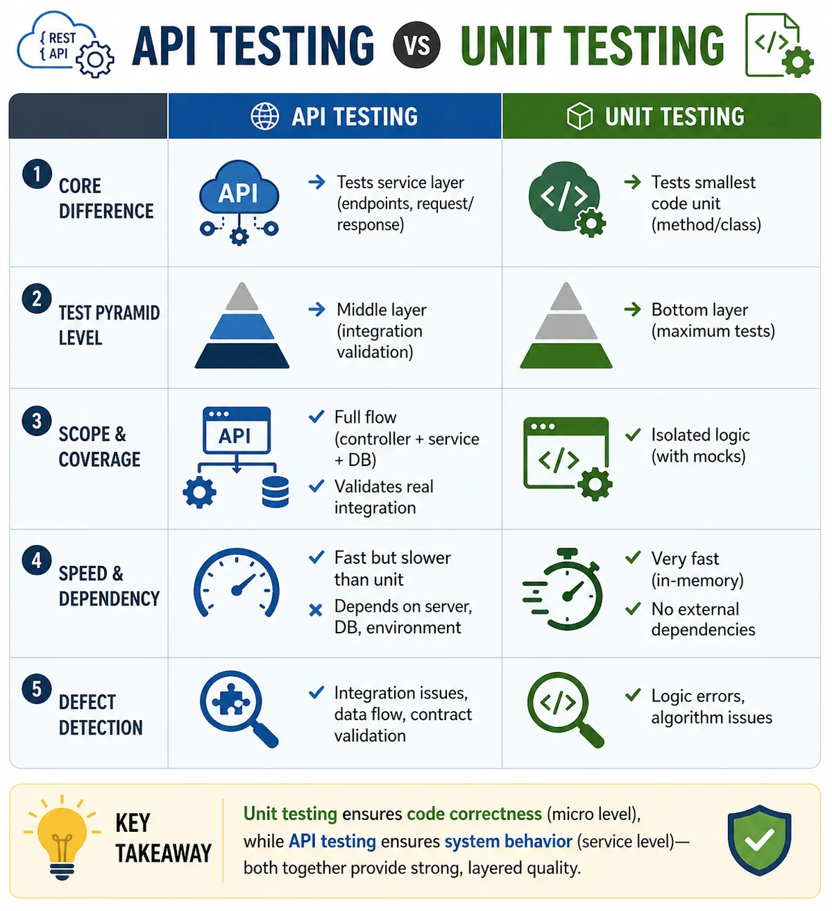 API Testing vs Unit Testing