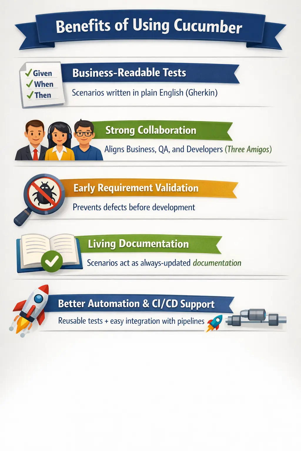 Benefits of using Cucumber for collaboration, clarity, and automation quality