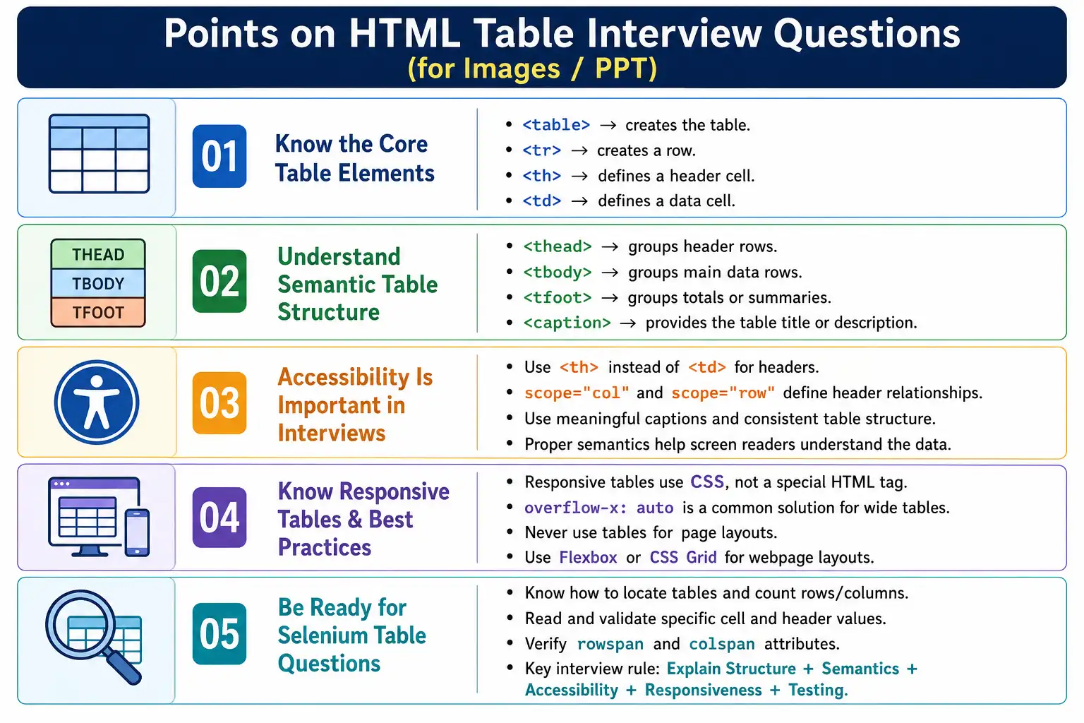 Interview Questions on Tables tutorial image