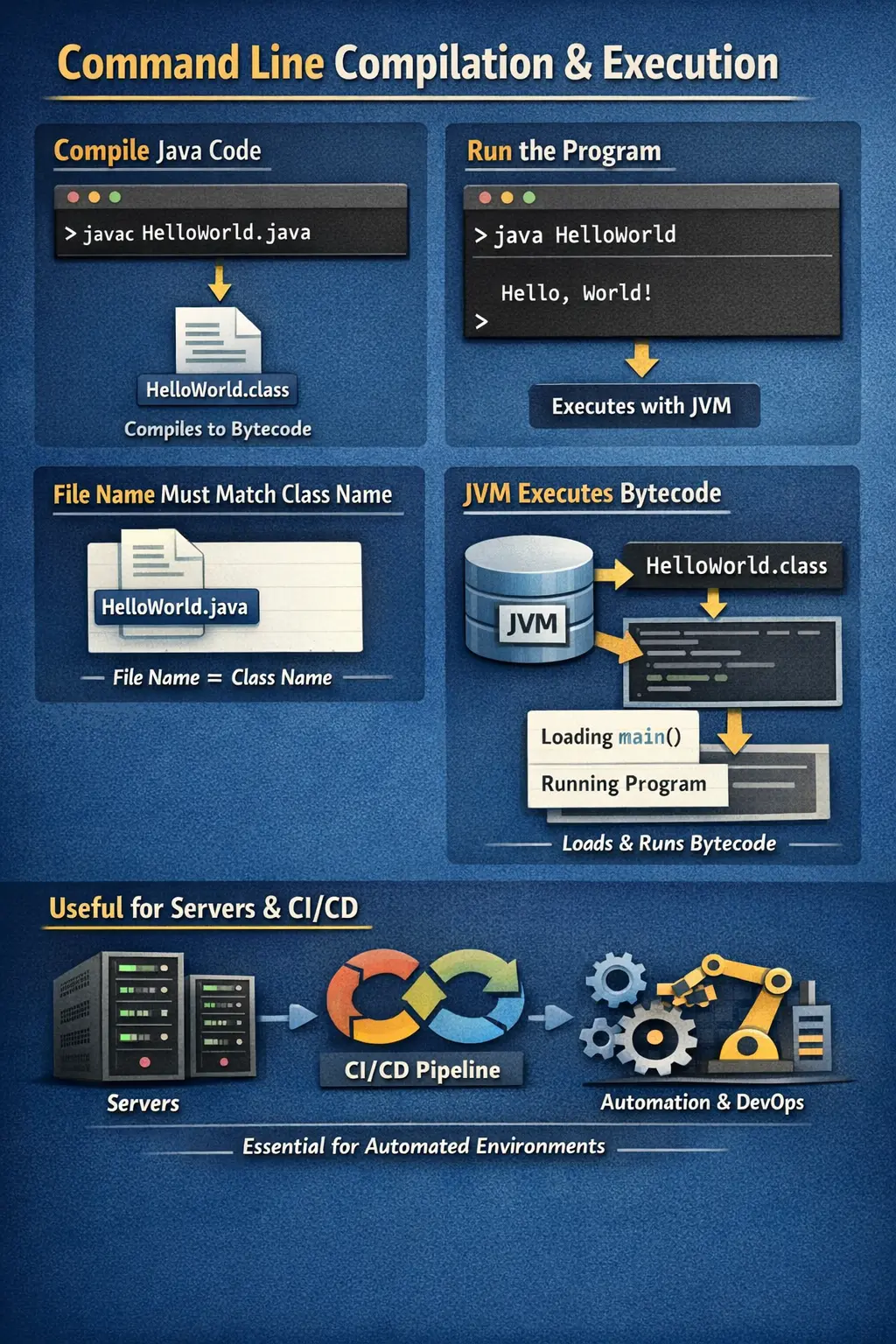 Java command line compilation and execution workflow