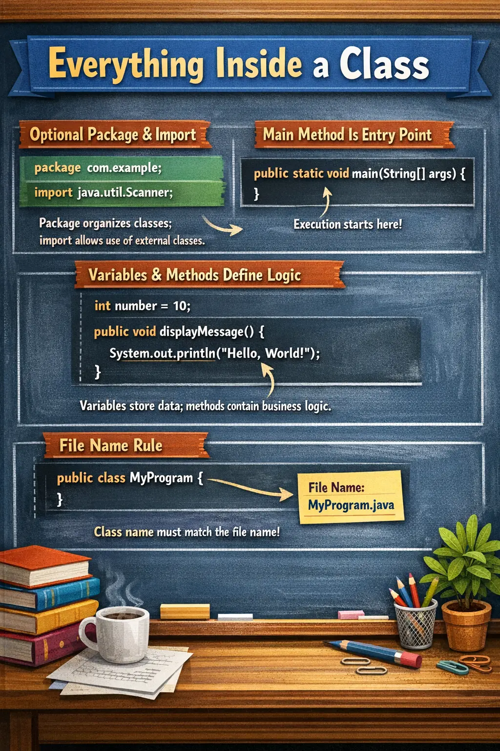 Java program structure overview diagram