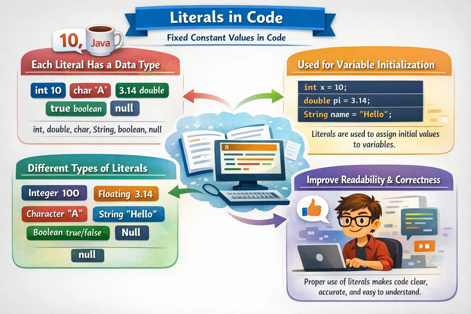 Java literals examples and constant values overview