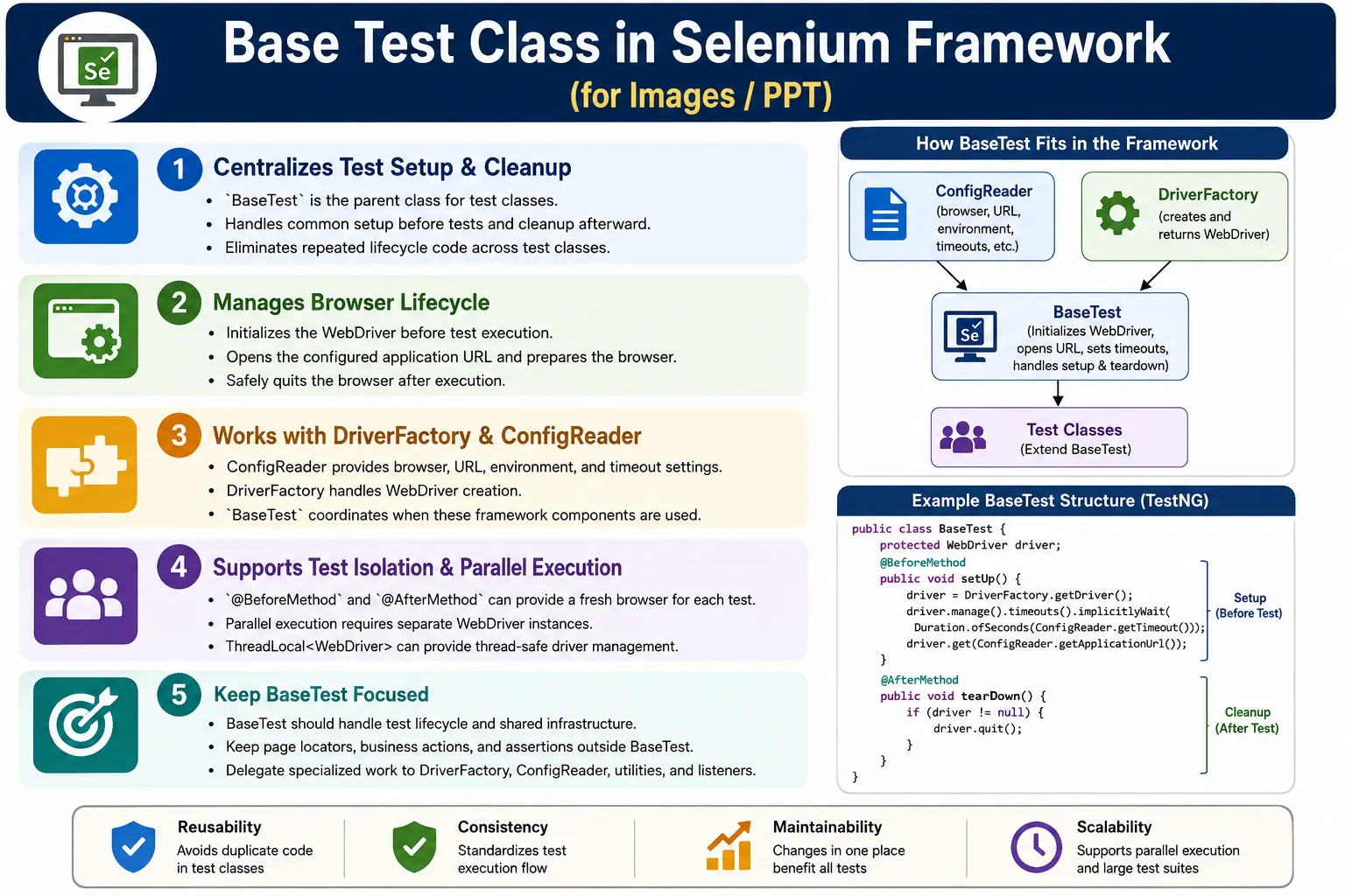 Base Test Class in Selenium Framework