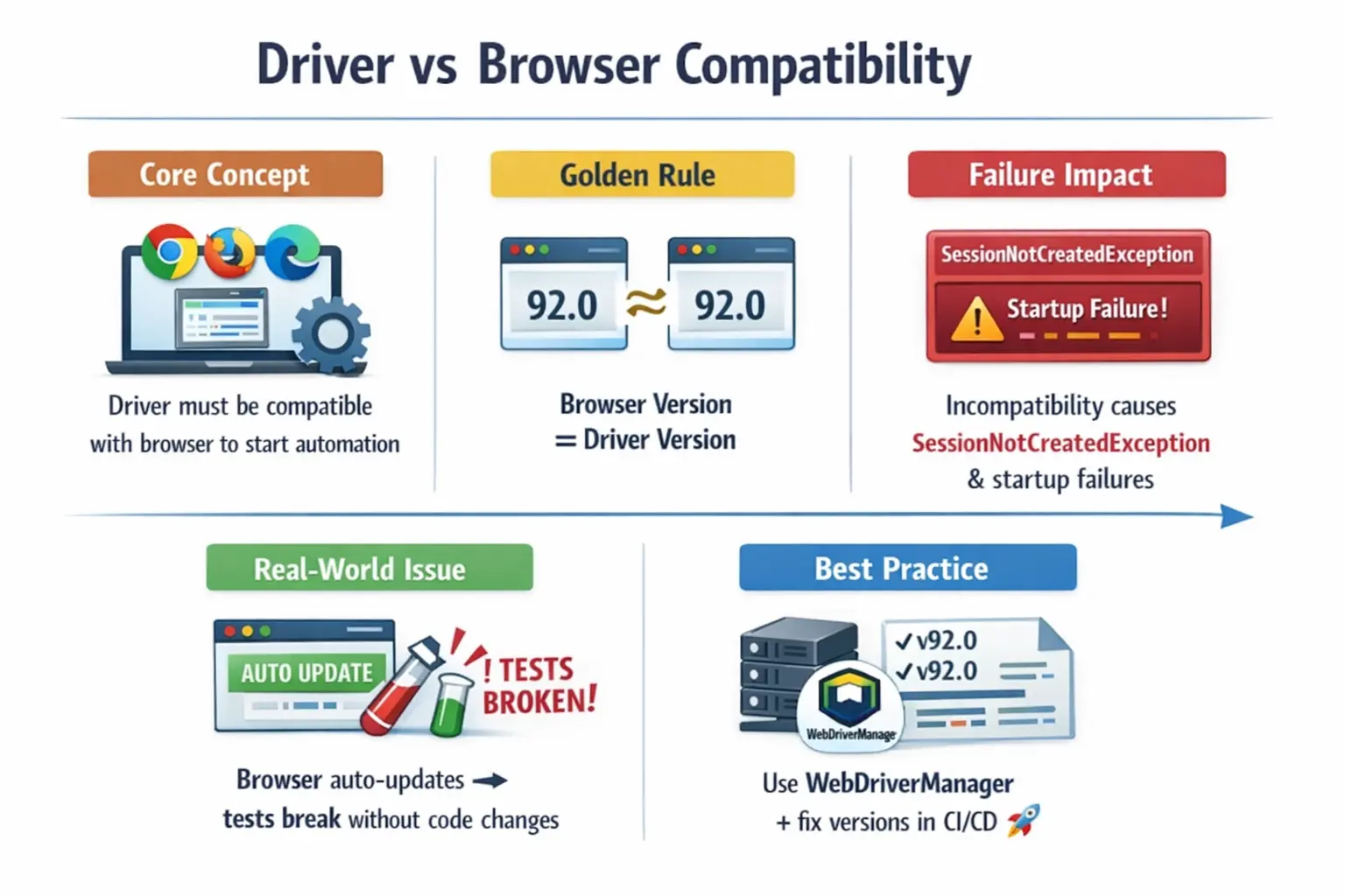 Driver vs Browser Compatibility in Selenium WebDriver