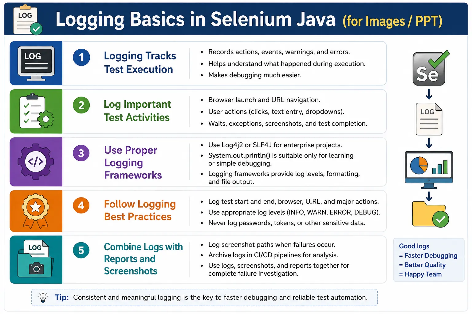 Logging Basics in Selenium Java