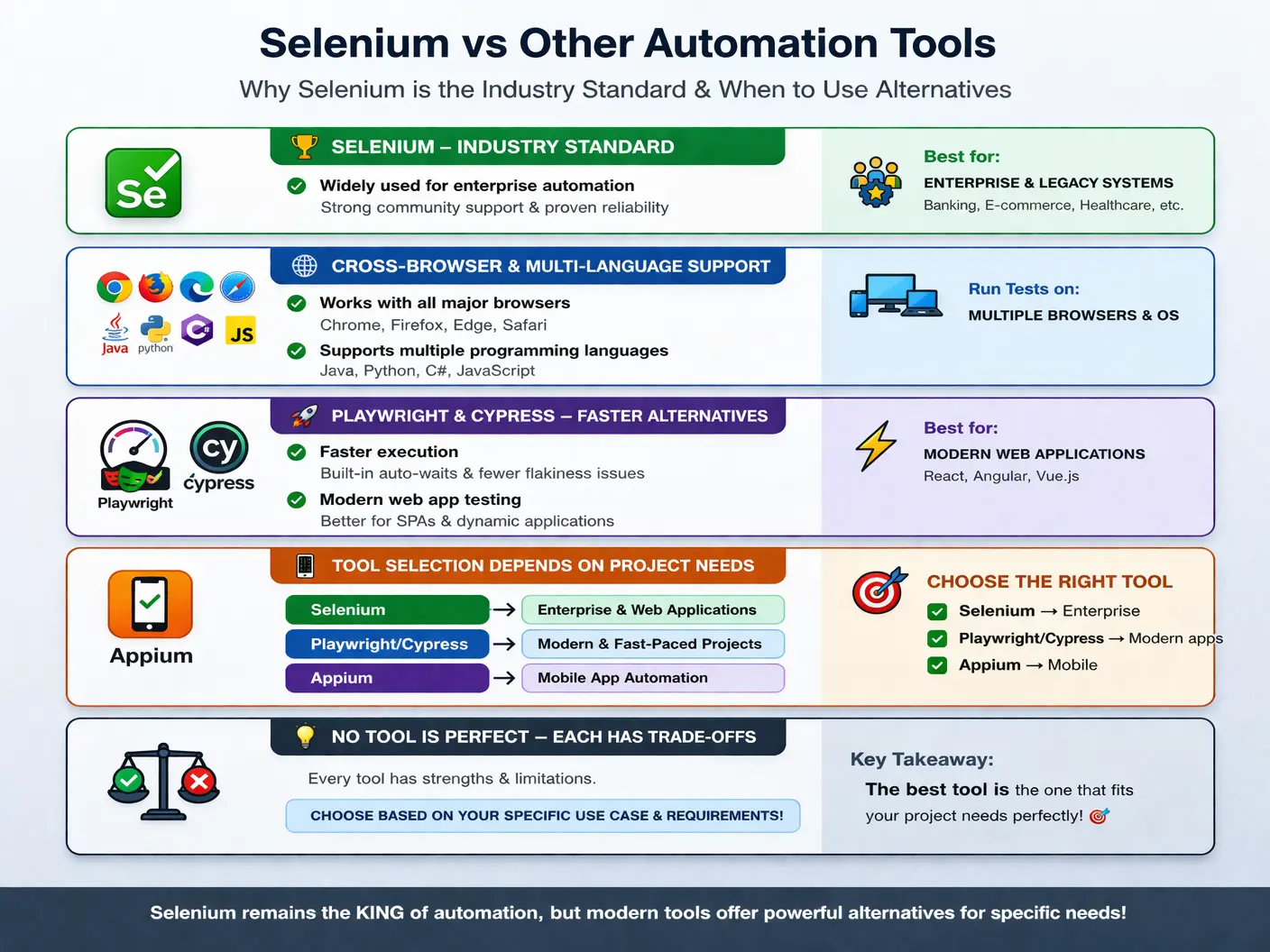 Comparison of Selenium with other automation tools