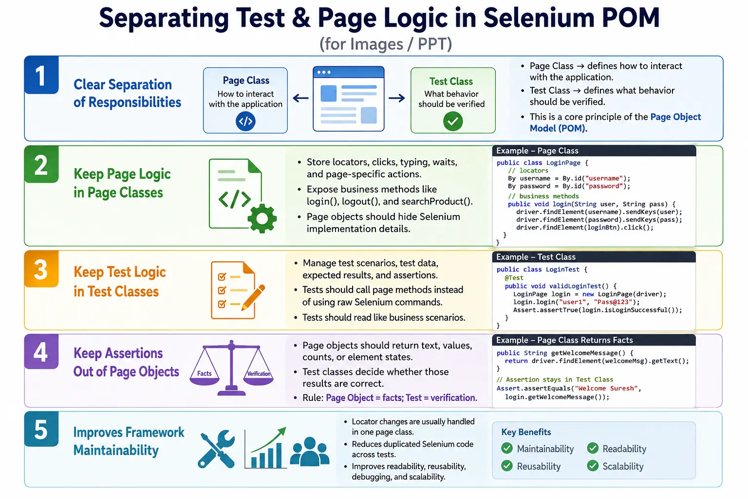 Separating Test and Page Logic in Selenium POM