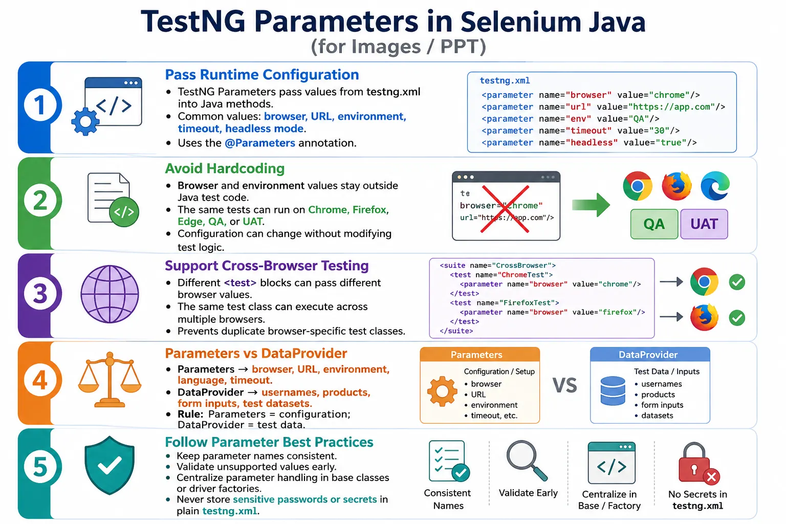 TestNG Parameters in Selenium Java