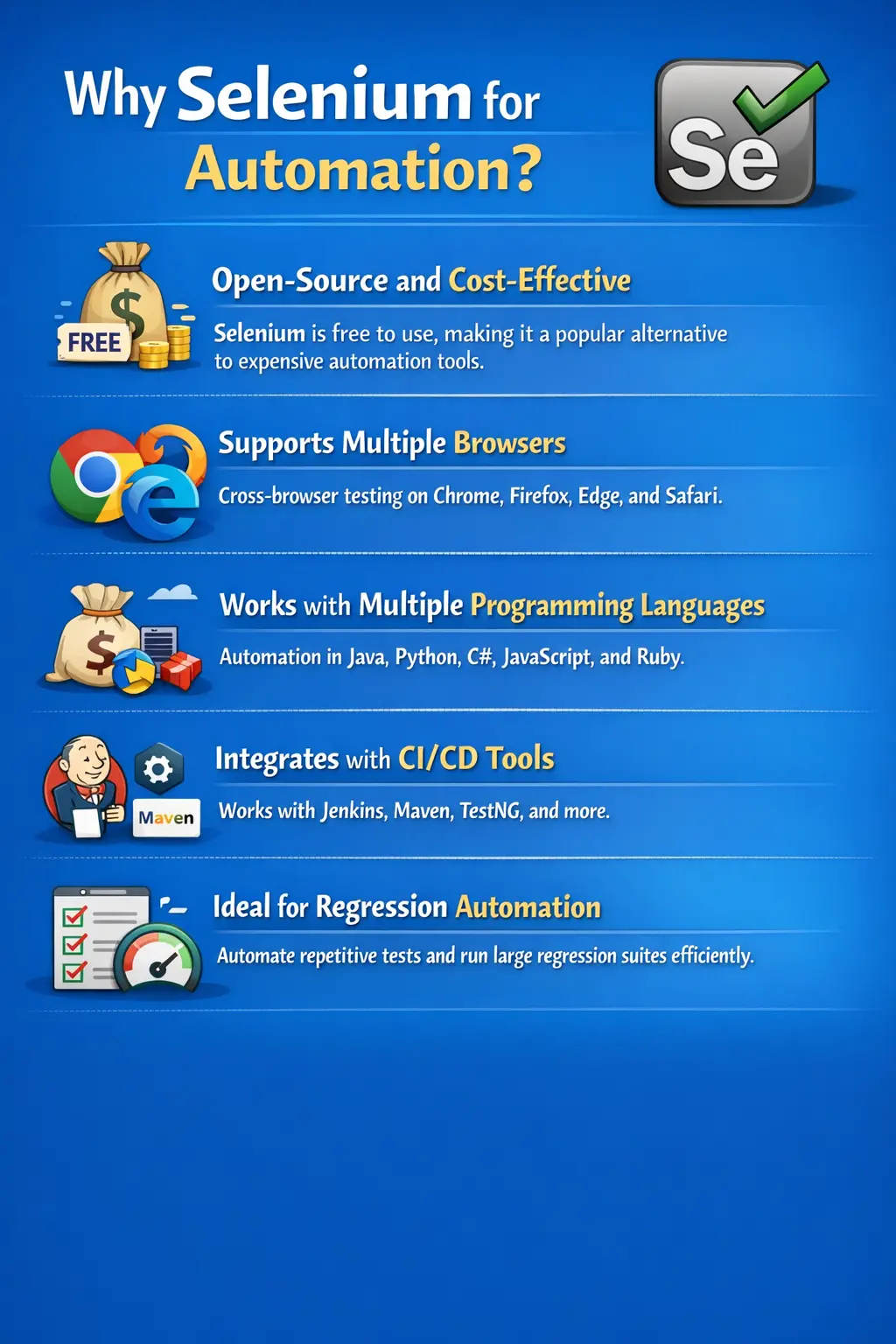 Why Selenium is widely used for web automation testing