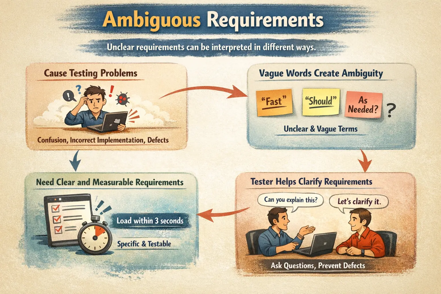 Ambiguous requirements interpretation and clarity in software projects
