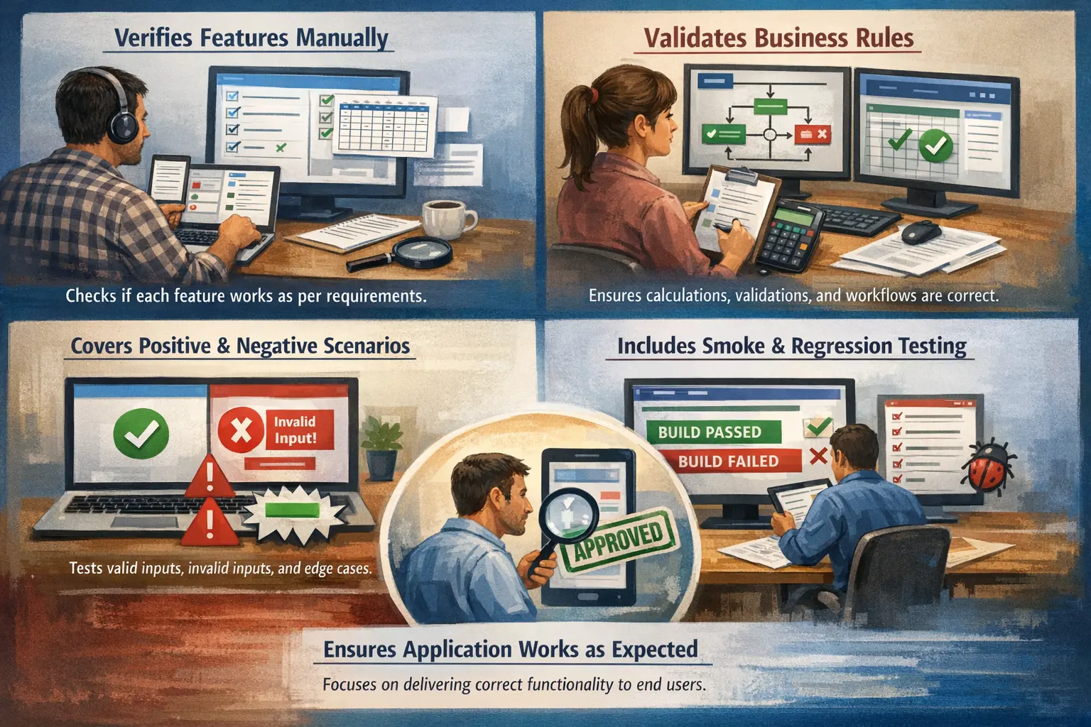 Manual Functional Testing concept illustration