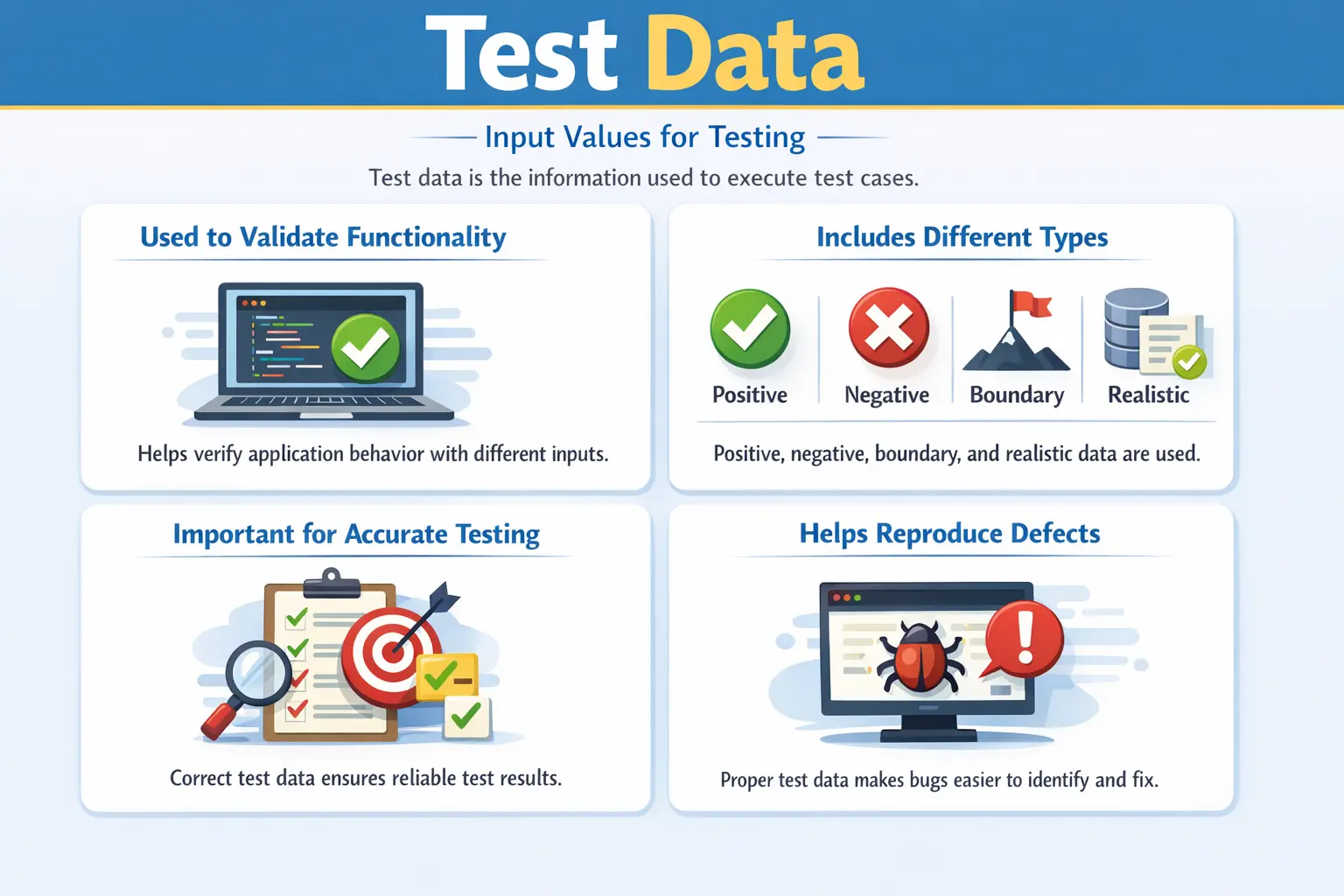 Test data examples for effective software testing